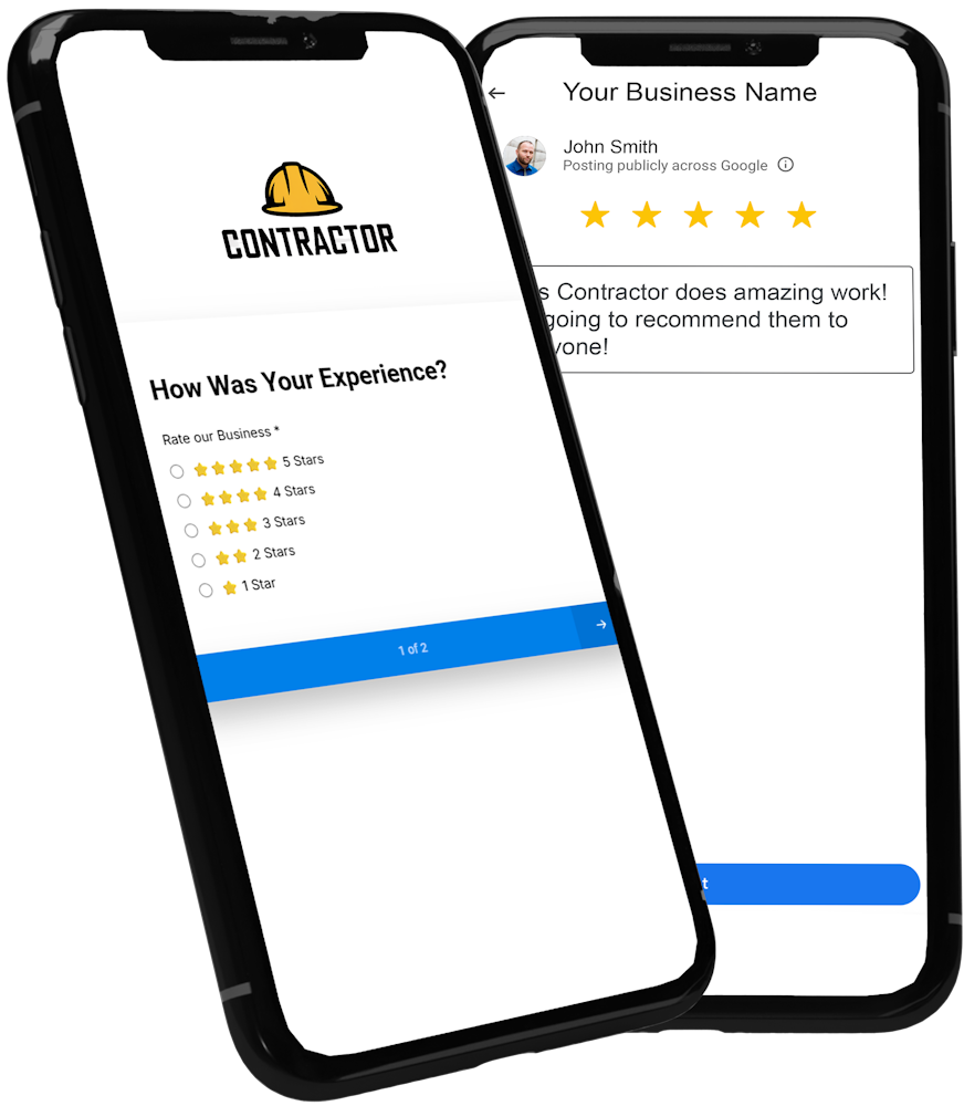 phone review funnel to google review